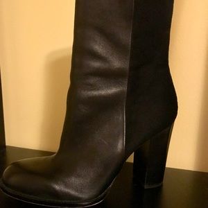 Sam Edelman black suede and smooth leather booties